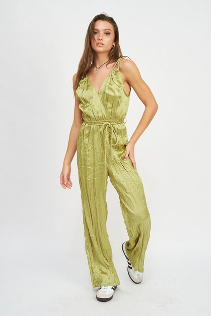 PLEARED WIDE LEG JUMPSUIT