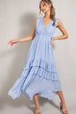 V-Neck Ruffle Maxi Dress