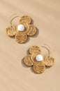 Raffia straw flower earrings