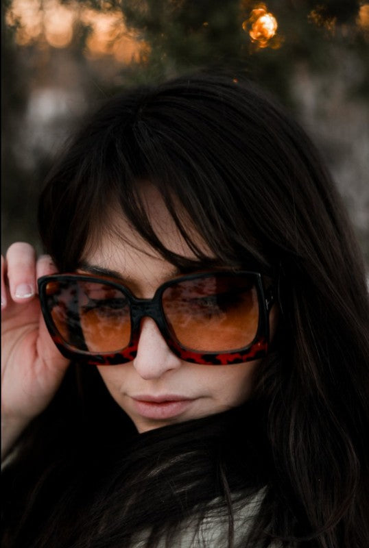 Tortoise Megan Oversized Gradient Sunglasses