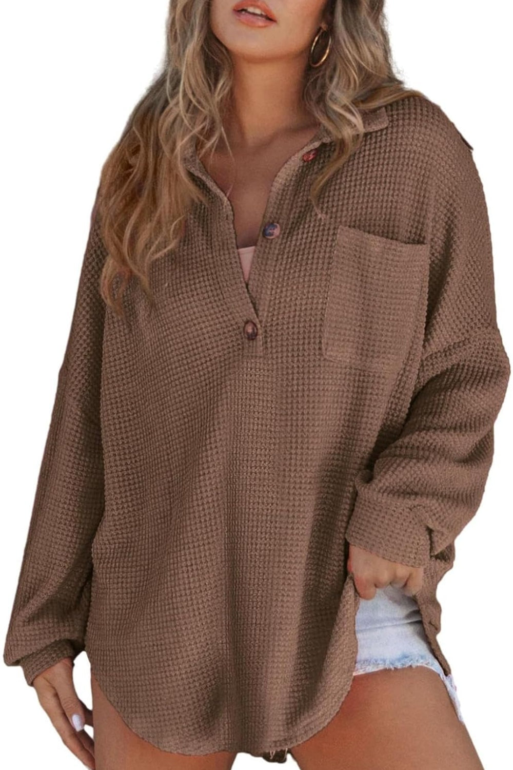 Half Button Long Sleeve Sweatshirt